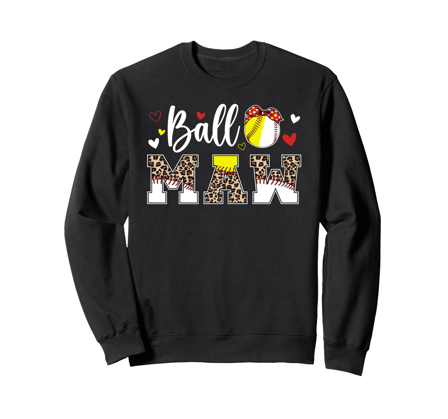 Ball Maw Leopard Softball Baseball Sweatshirt - Custom Art Print Men Women - T-Shirt, Sweatshirt, Hoodie