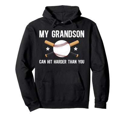 My Grandson Baseball Grandpa Baseball Hoodie - Novelty Apparel Unisex - T-Shirt, Sweatshirt, Hoodie