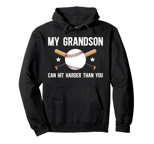 My Grandson Baseball Grandpa Baseball Hoodie - Novelty Apparel Unisex - T-Shirt, Sweatshirt, Hoodie