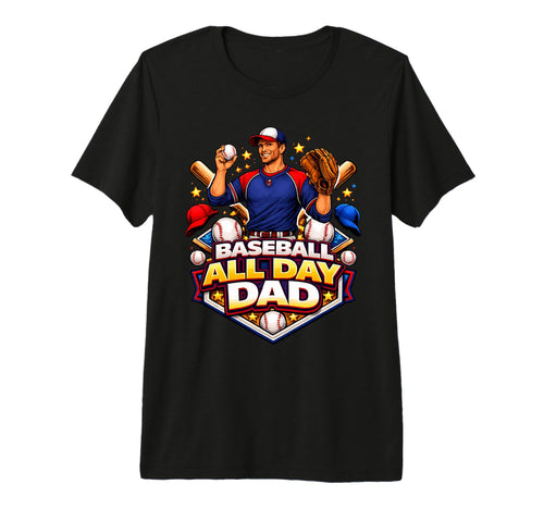 Mens Baseball All Day Dad Parent T-Shirt - Graphic Print Men Women - T-Shirt, Sweatshirt, Hoodie