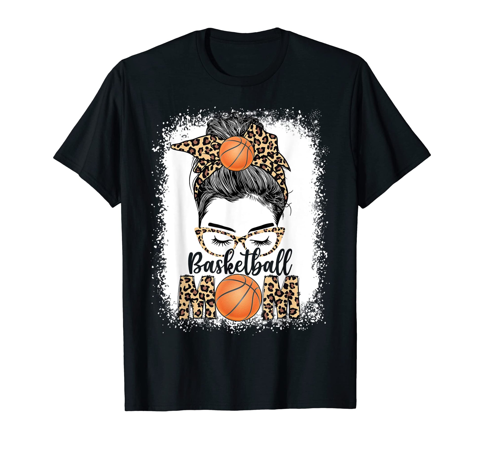 Basketball Mom Game Day Messy Bun T-Shirt - Custom Art Print for Adults - T-Shirt, Sweatshirt, Hoodie