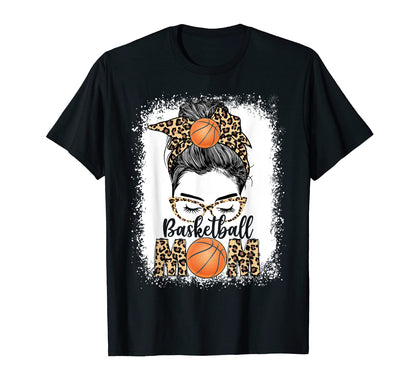 Basketball Mom Game Day Messy Bun T-Shirt - Custom Art Print for Adults - T-Shirt, Sweatshirt, Hoodie
