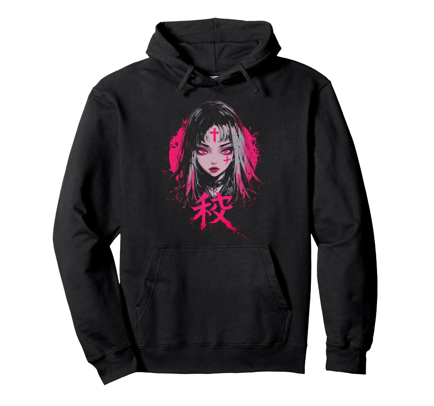 Goth Grunge Demon Anime Waifu Hoodie - Casual Everyday Wear for Adults - T-Shirt, Sweatshirt, Hoodie