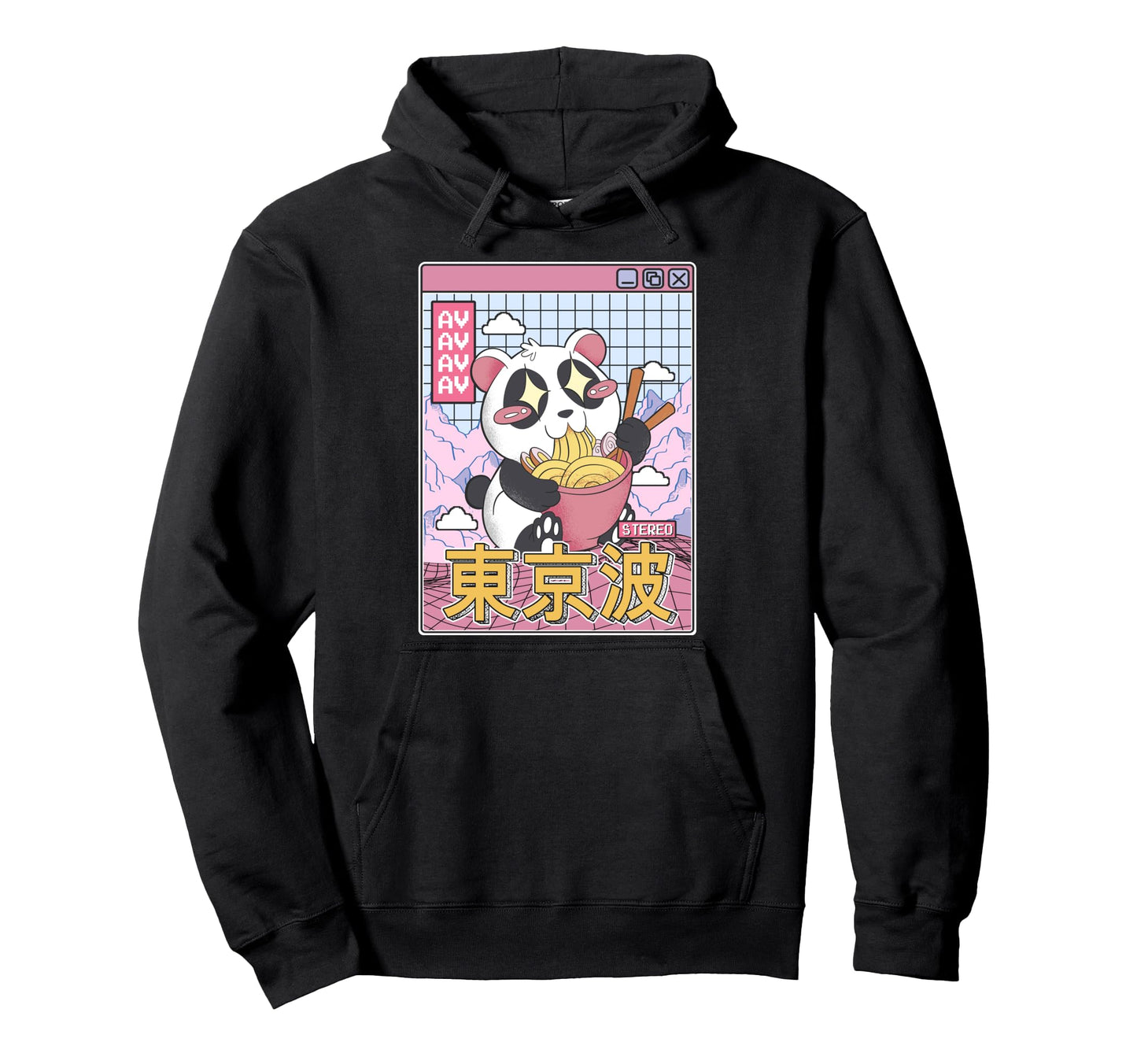 Panda Bear Ramen Japanese Kawaii Hoodie - Minimalist Print Unisex - T-Shirt, Sweatshirt, Hoodie