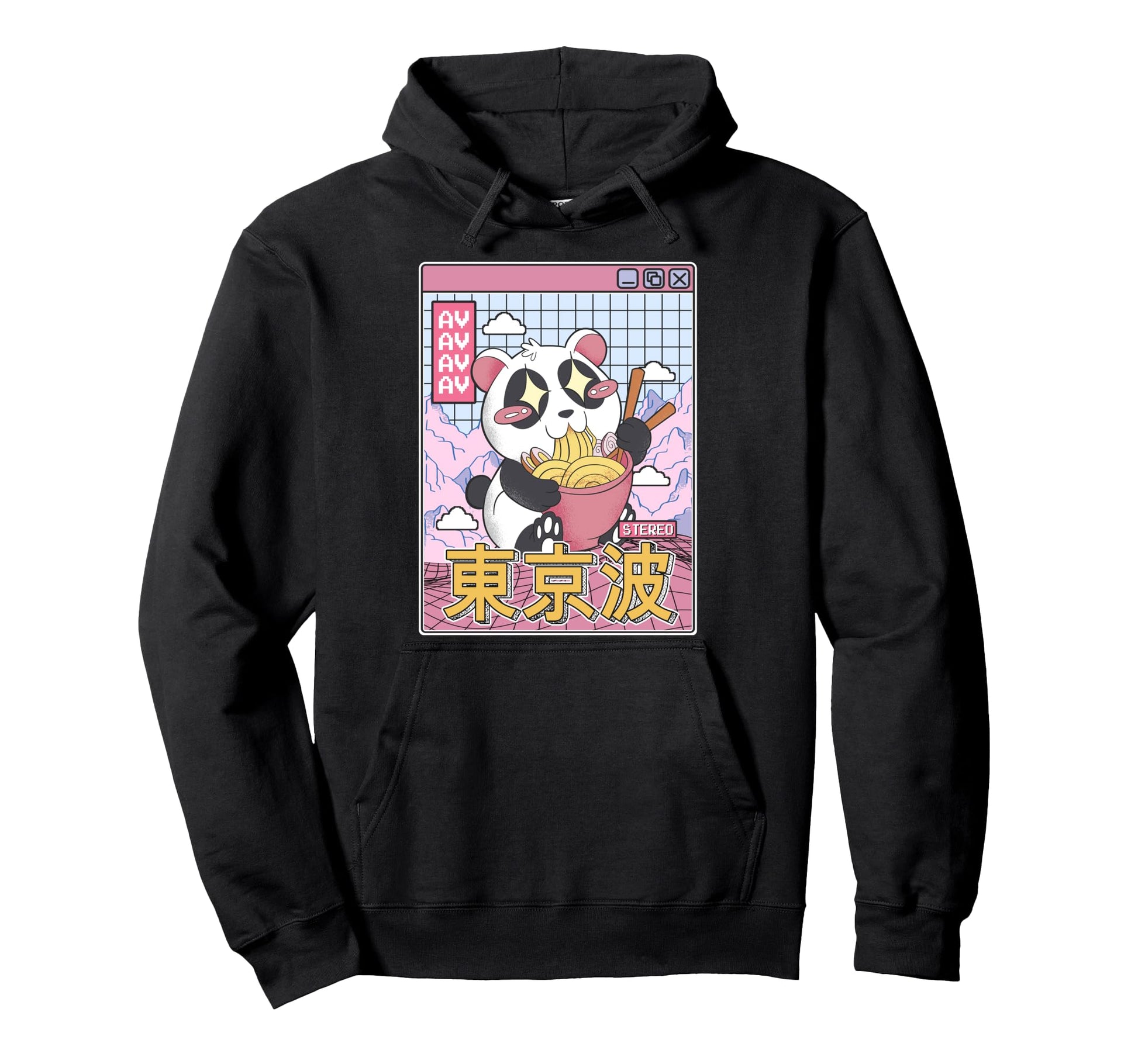 Panda Bear Ramen Japanese Kawaii Hoodie - Minimalist Print Unisex - T-Shirt, Sweatshirt, Hoodie