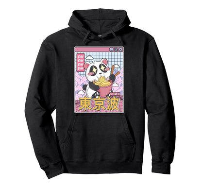 Panda Bear Ramen Japanese Kawaii Hoodie - Minimalist Print Unisex - T-Shirt, Sweatshirt, Hoodie