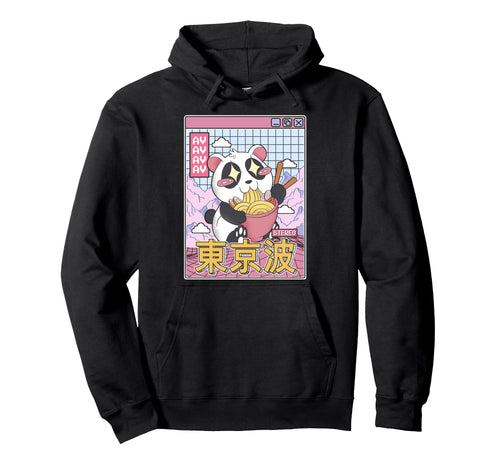 Panda Bear Ramen Japanese Kawaii Hoodie - Minimalist Print Unisex - T-Shirt, Sweatshirt, Hoodie