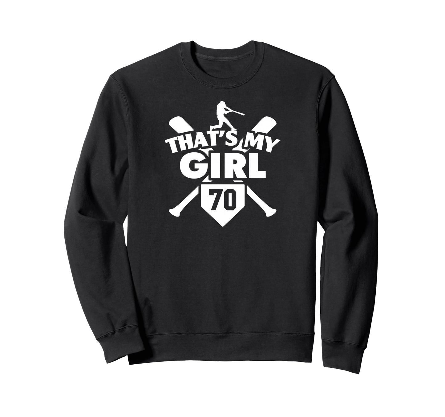 Baseball Mom Dad Thats My 70 Sweatshirt - Trendy Graphic for Adults - T-Shirt, Sweatshirt, Hoodie