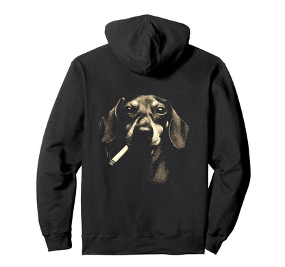 Dachshund Smoking Cigarette Grunge Meme 90S Hoodie - Trendy Graphic Unisex - T-Shirt, Sweatshirt, Hoodie