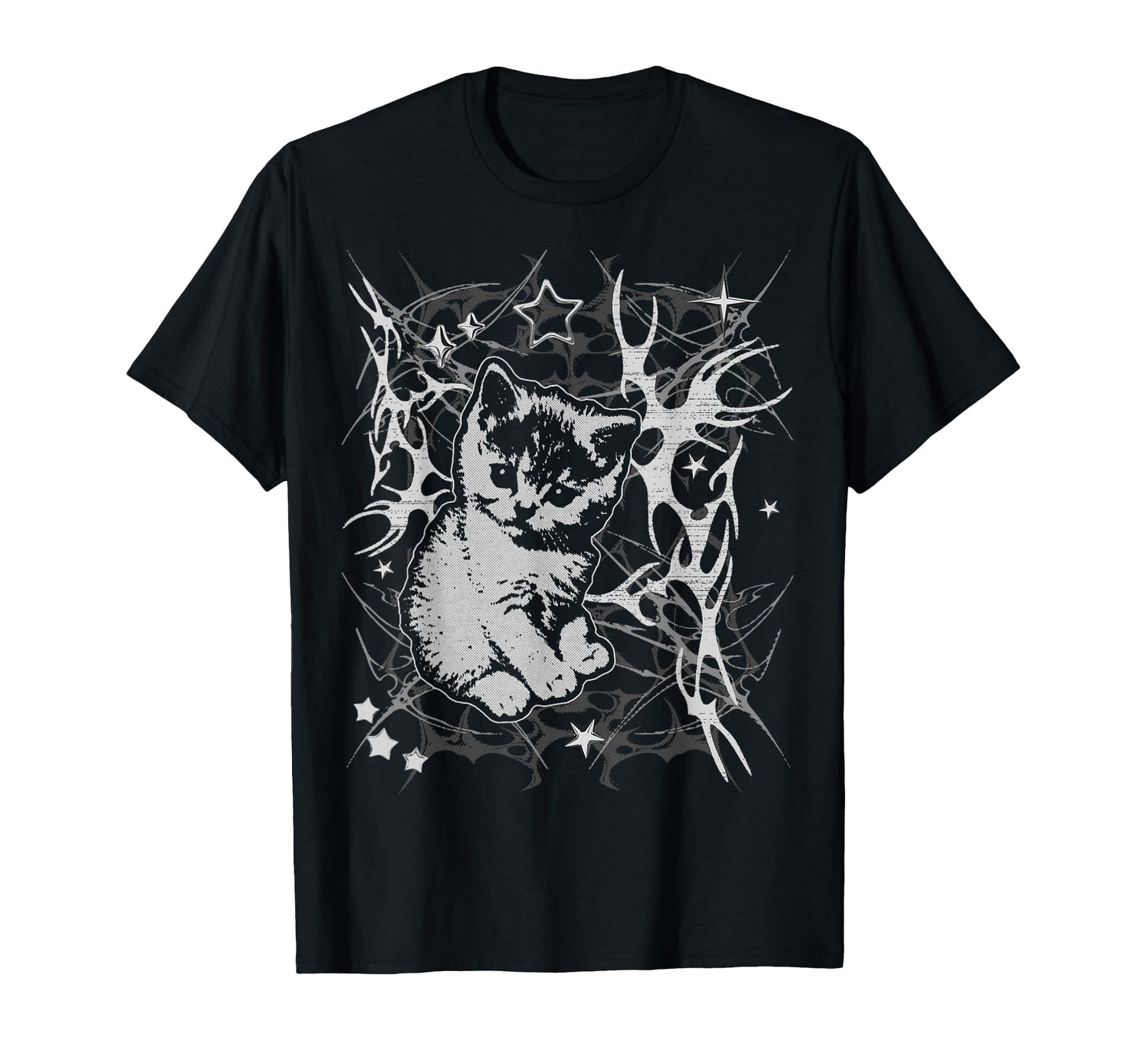 Y2K Cat Emo 2000S Grunge T-Shirt - Graphic Print for Adults - T-Shirt, Sweatshirt, Hoodie
