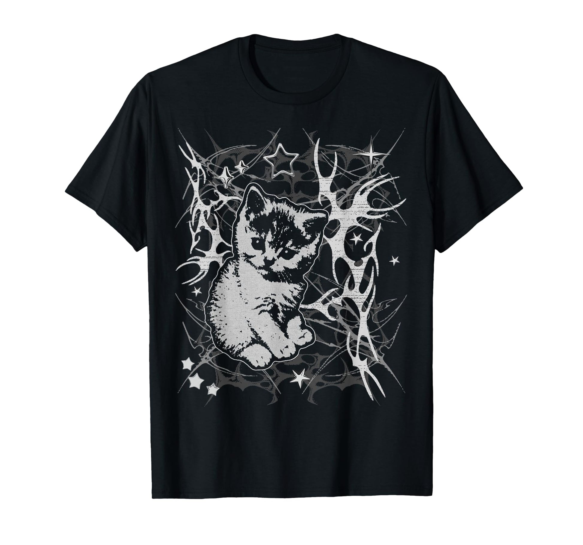 Y2K Cat Emo 2000S Grunge T-Shirt - Graphic Print for Adults - T-Shirt, Sweatshirt, Hoodie