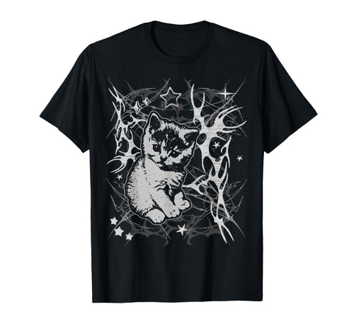 Y2K Cat Emo 2000S Grunge T-Shirt - Graphic Print for Adults - T-Shirt, Sweatshirt, Hoodie