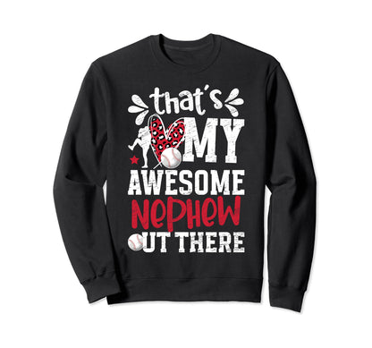 My Awesome Nephew Baseball Aunt Sweatshirt - Novelty Apparel for Adults - T-Shirt, Sweatshirt, Hoodie