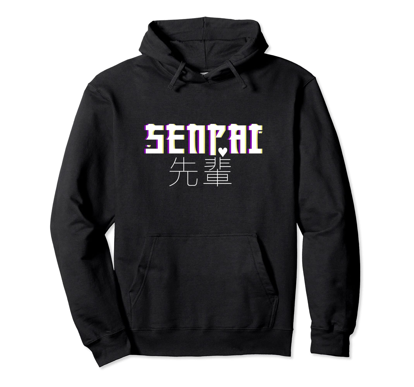 Anmie Senpai Senior Japanese Lettering Hoodie - Graphic Print Men Women - T-Shirt, Sweatshirt, Hoodie