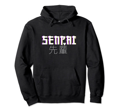 Anmie Senpai Senior Japanese Lettering Hoodie - Graphic Print Men Women - T-Shirt, Sweatshirt, Hoodie