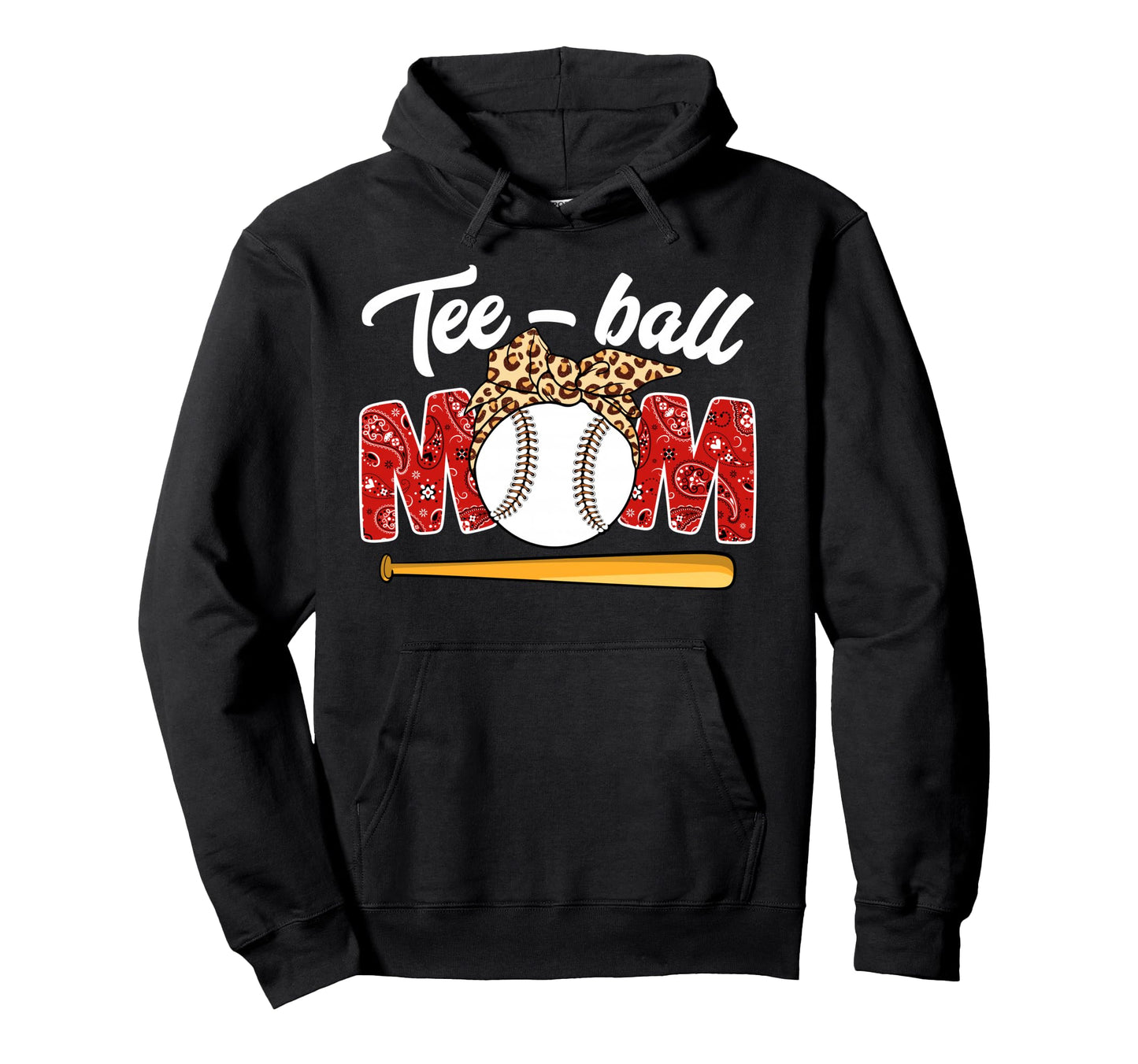 Teeball Mom Leopard Funny Teeball Mom Hoodie - Aesthetic Graphic Men Women - T-Shirt, Sweatshirt, Hoodie