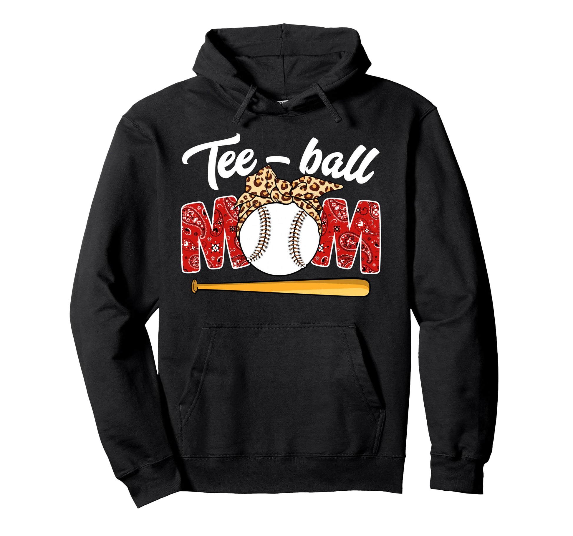 Teeball Mom Leopard Funny Teeball Mom Hoodie - Aesthetic Graphic Men Women - T-Shirt, Sweatshirt, Hoodie