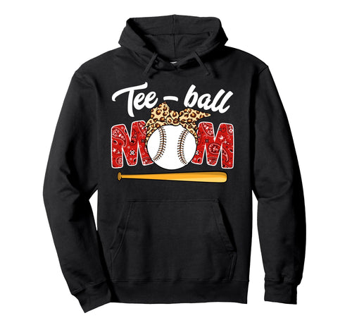 Teeball Mom Leopard Funny Teeball Mom Hoodie - Aesthetic Graphic Men Women - T-Shirt, Sweatshirt, Hoodie