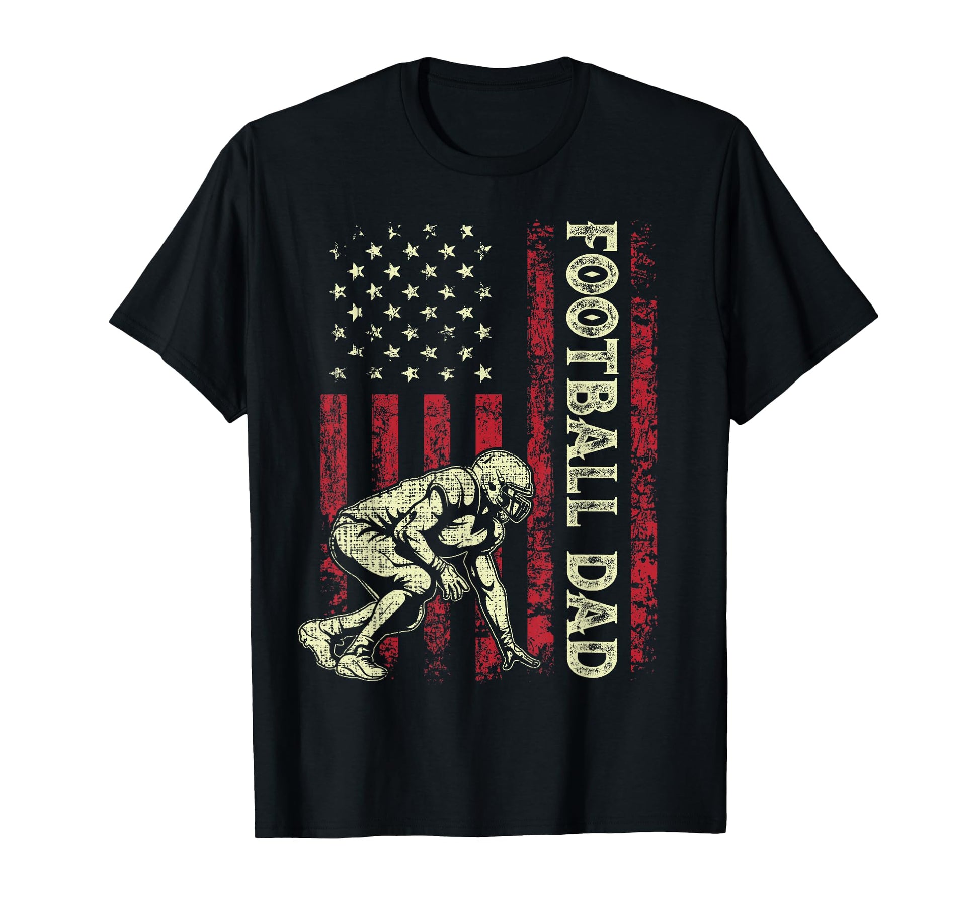 Football Dad American Us Flag T-Shirt - Custom Art Print Men Women - T-Shirt, Sweatshirt, Hoodie