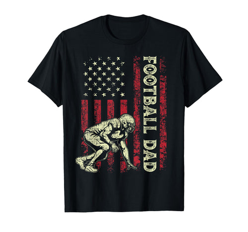 Football Dad American Us Flag T-Shirt - Custom Art Print Men Women - T-Shirt, Sweatshirt, Hoodie