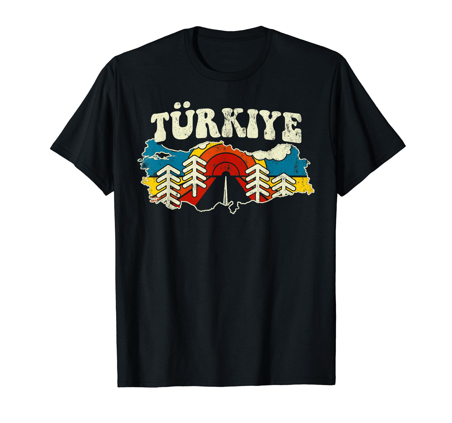 Turkey Turkish T Rkiye Country Rainbow 70S T-Shirt - Unique Graphic Unisex - T-Shirt, Sweatshirt, Hoodie