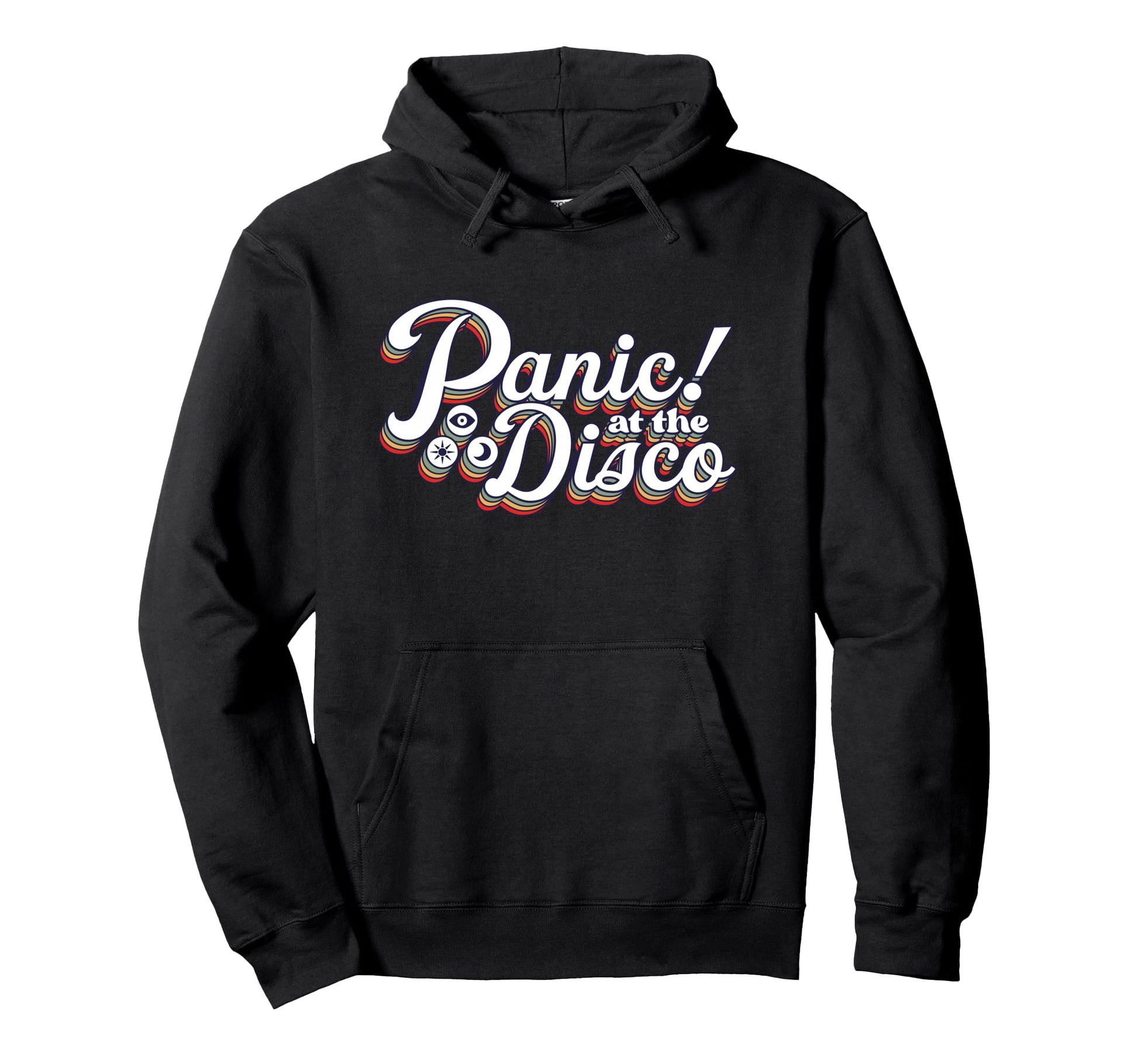 Panic Disco Rainbow Logo Hoodie - Trendy Graphic for Adults - T-Shirt, Sweatshirt, Hoodie