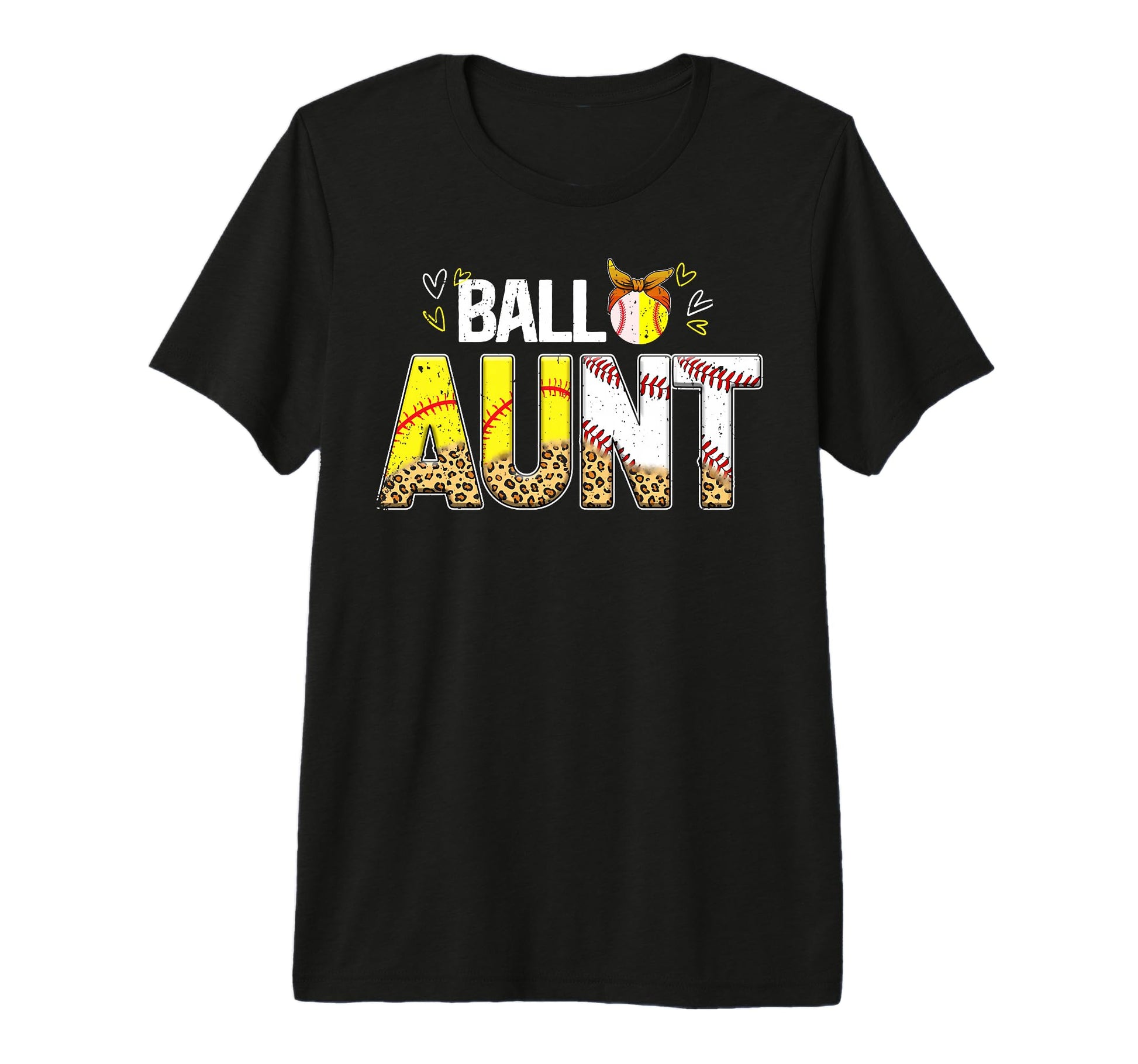 Ball Aunt Leopard Baseball Softball T-Shirt - Fun Novelty Design Unisex - T-Shirt, Sweatshirt, Hoodie