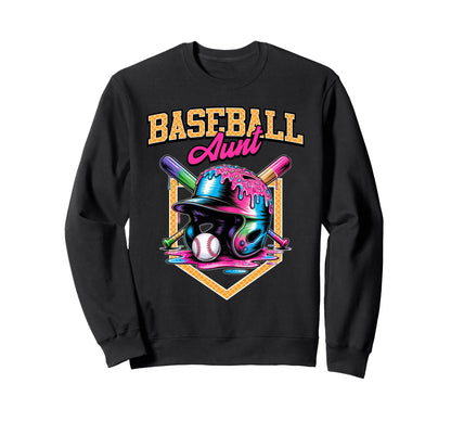 Baseball Aunt Tie Dye Baseball Drip Sweatshirt - Custom Art Print Men Women - T-Shirt, Sweatshirt, Hoodie