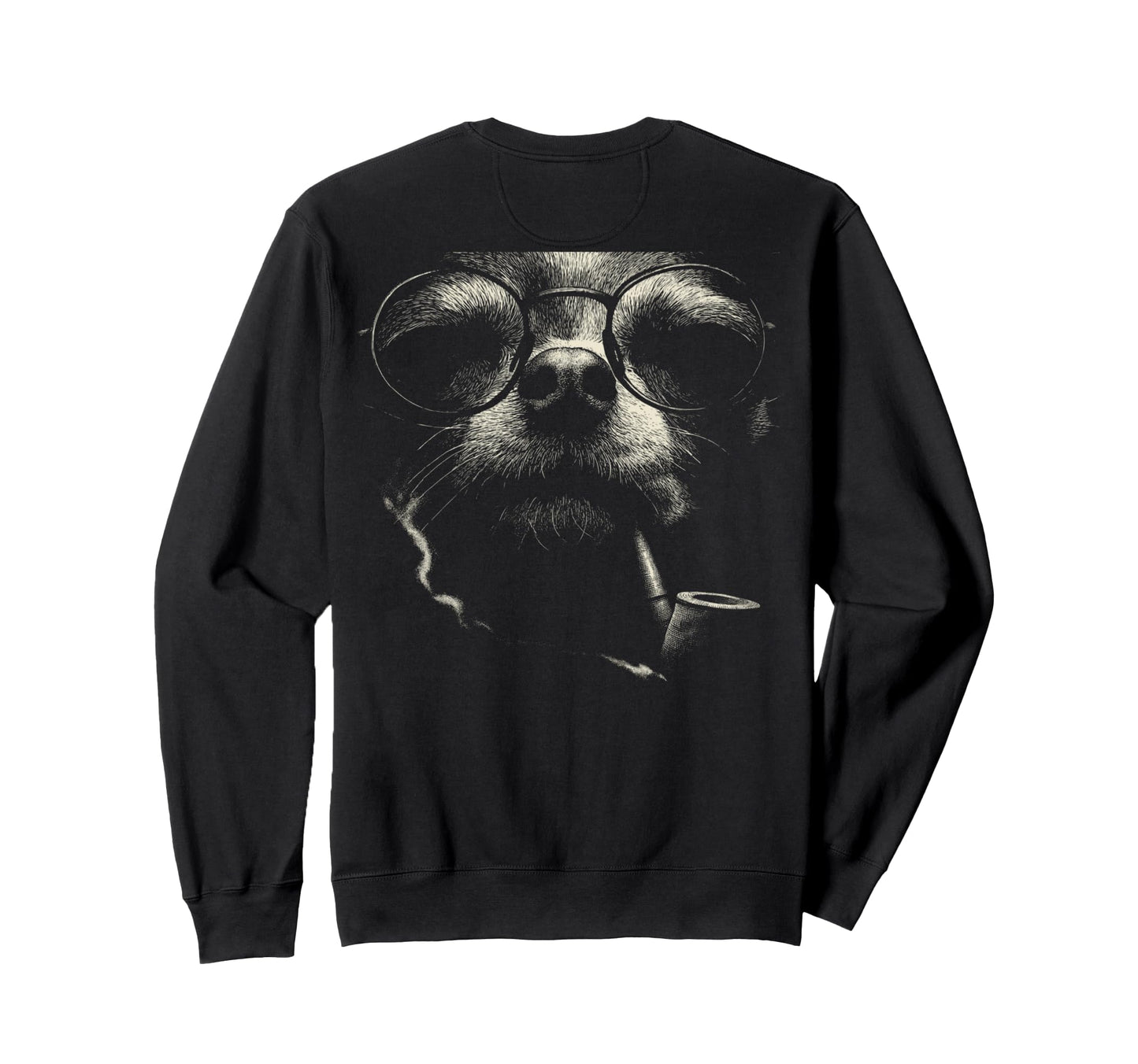 Fun Chihuahua Smoking Pipe Glasses Sweatshirt - Graphic Print for Adults - T-Shirt, Sweatshirt, Hoodie