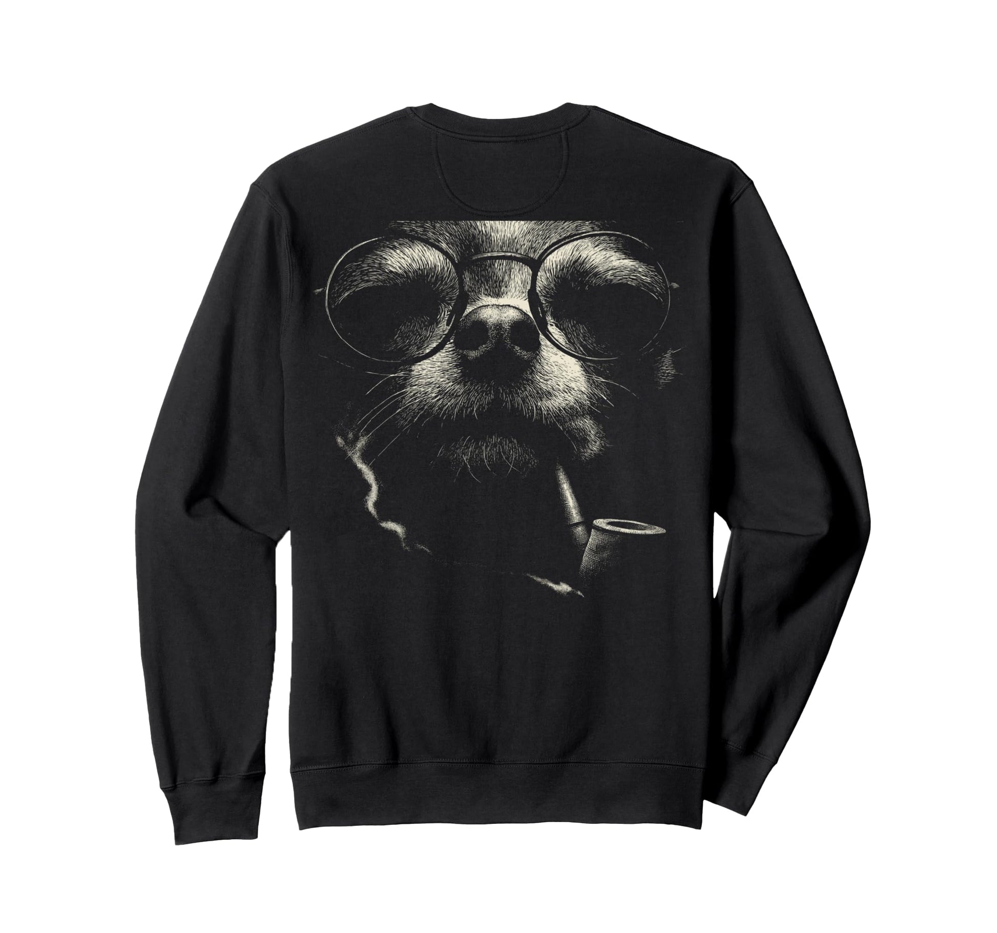 Fun Chihuahua Smoking Pipe Glasses Sweatshirt - Graphic Print for Adults - T-Shirt, Sweatshirt, Hoodie