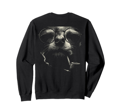 Fun Chihuahua Smoking Pipe Glasses Sweatshirt - Graphic Print for Adults - T-Shirt, Sweatshirt, Hoodie