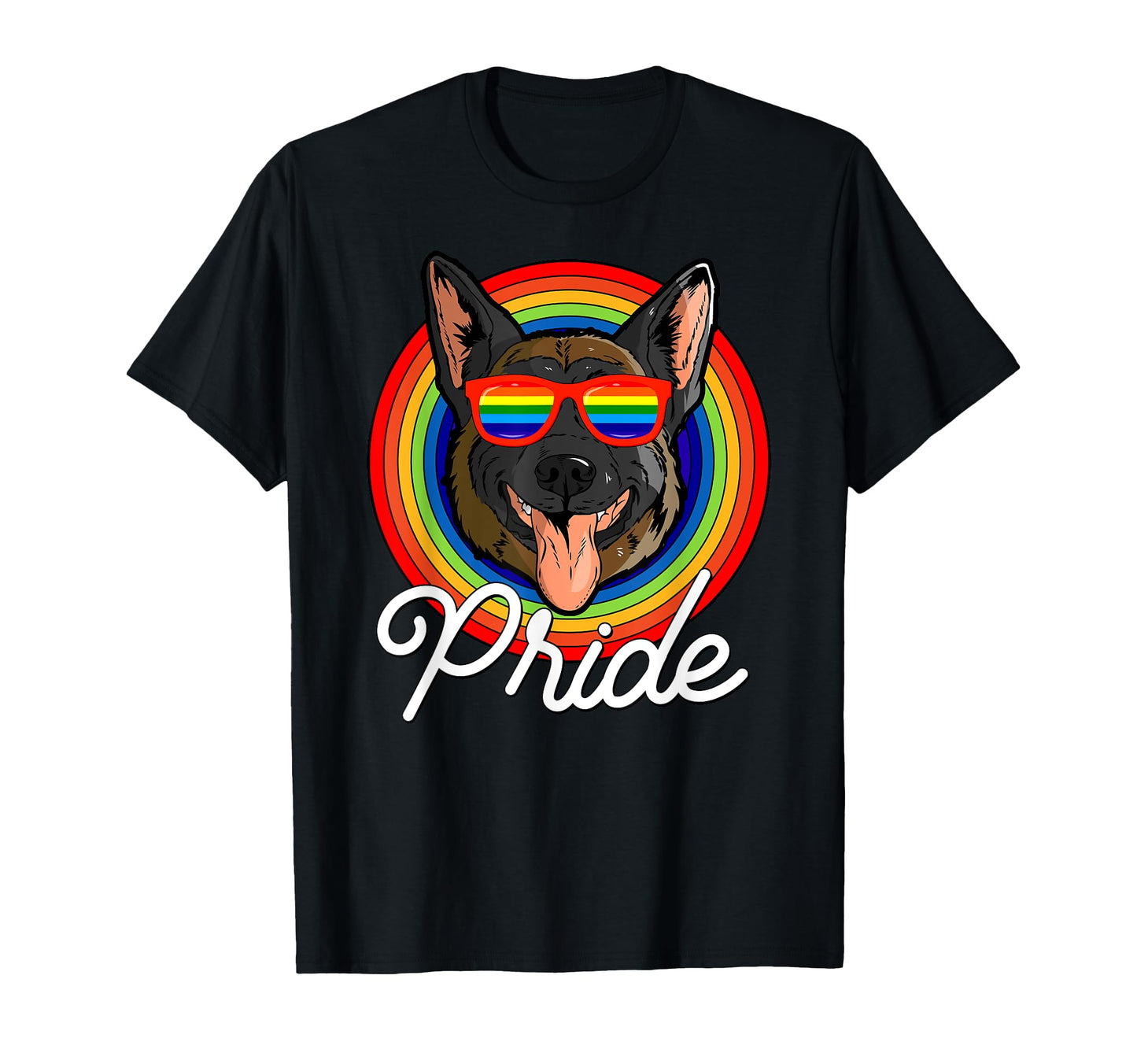 Belgian Malinoi Lgbt Pride Dog Rainbow T-Shirt - Unique Graphic Unisex - T-Shirt, Sweatshirt, Hoodie