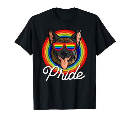 Belgian Malinoi Lgbt Pride Dog Rainbow T-Shirt - Unique Graphic Unisex - T-Shirt, Sweatshirt, Hoodie
