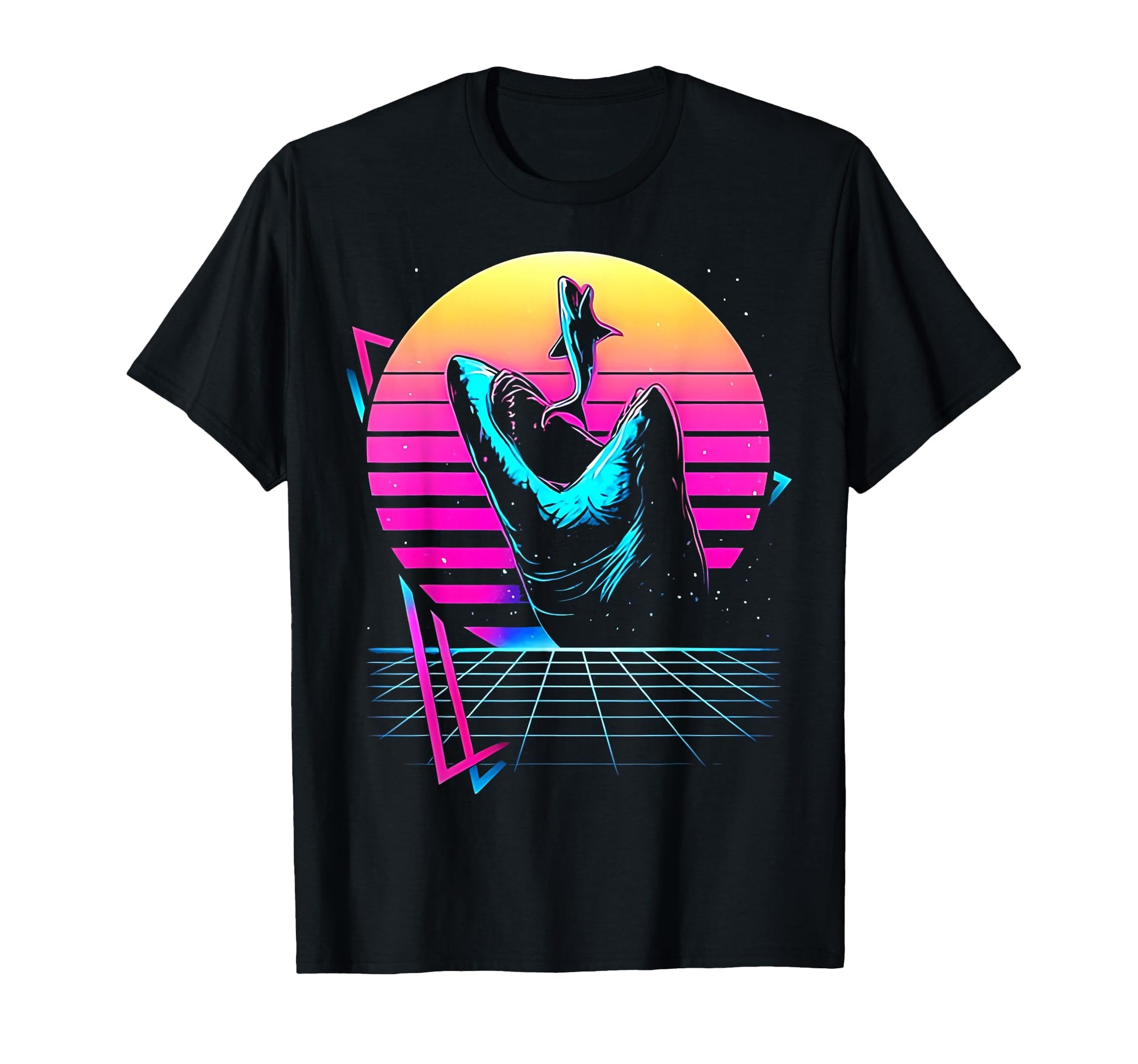 Megalodon Shark Ocean Vaporwave T-Shirt - Unique Graphic for Adults - T-Shirt, Sweatshirt, Hoodie