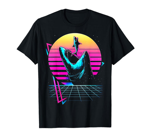 Megalodon Shark Ocean Vaporwave T-Shirt - Unique Graphic for Adults - T-Shirt, Sweatshirt, Hoodie