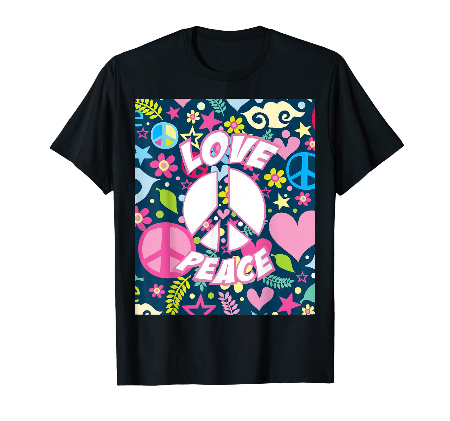 Peace Sign Love 70S Hippie Costume T-Shirt - Trendy Graphic Unisex - T-Shirt, Sweatshirt, Hoodie