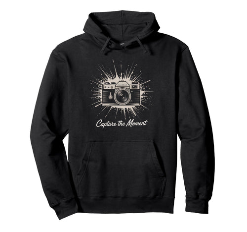 Capture Moment Camera Photography Art Hoodie - Minimalist Print Men Women - T-Shirt, Sweatshirt, Hoodie