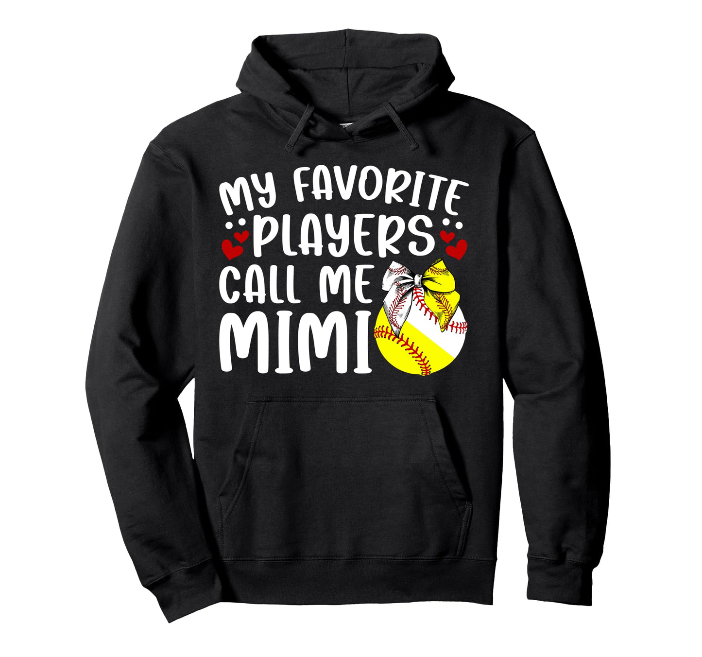 Favorite Players Call Me Mimi Softball Hoodie - Trendy Graphic for Adults - T-Shirt, Sweatshirt, Hoodie