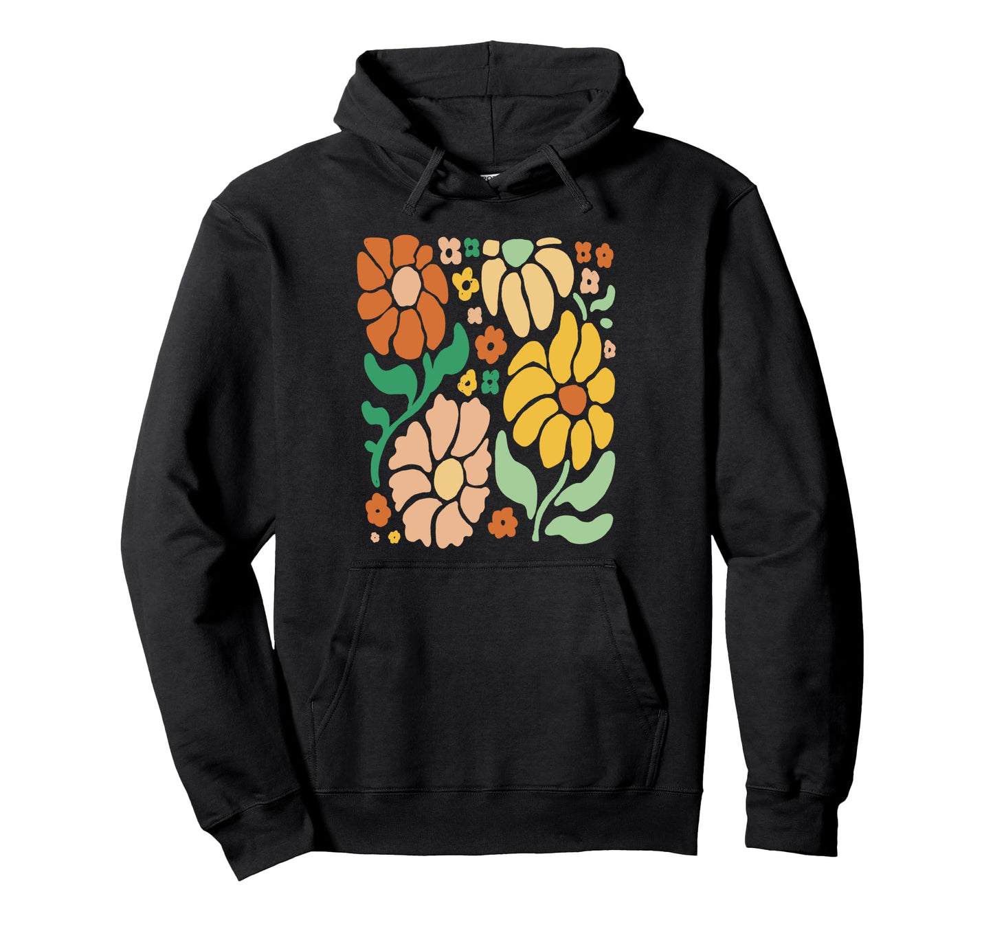 Boho Floral Groovy Flowers Aesthetic Hoodie - Custom Art Print Men Women - T-Shirt, Sweatshirt, Hoodie