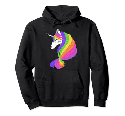 Rainbow Unicorn 80S Hoodie - Casual Everyday Wear Unisex - T-Shirt, Sweatshirt, Hoodie