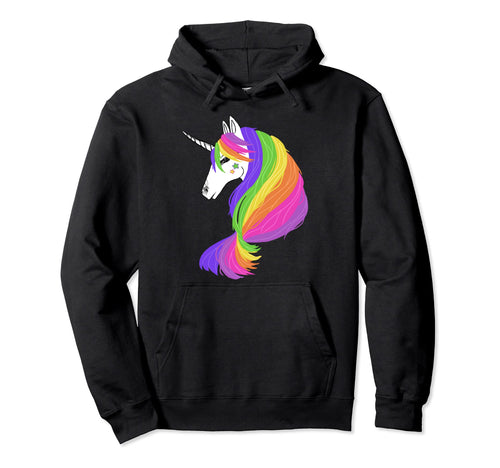 Rainbow Unicorn 80S Hoodie - Casual Everyday Wear Unisex - T-Shirt, Sweatshirt, Hoodie
