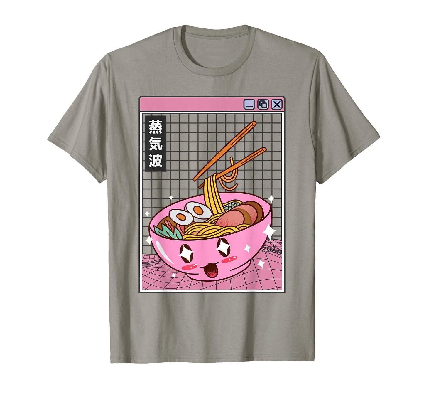 Ramen Noodles Bowl Kawaii Grid T-Shirt - Trendy Graphic for Adults - T-Shirt, Sweatshirt, Hoodie