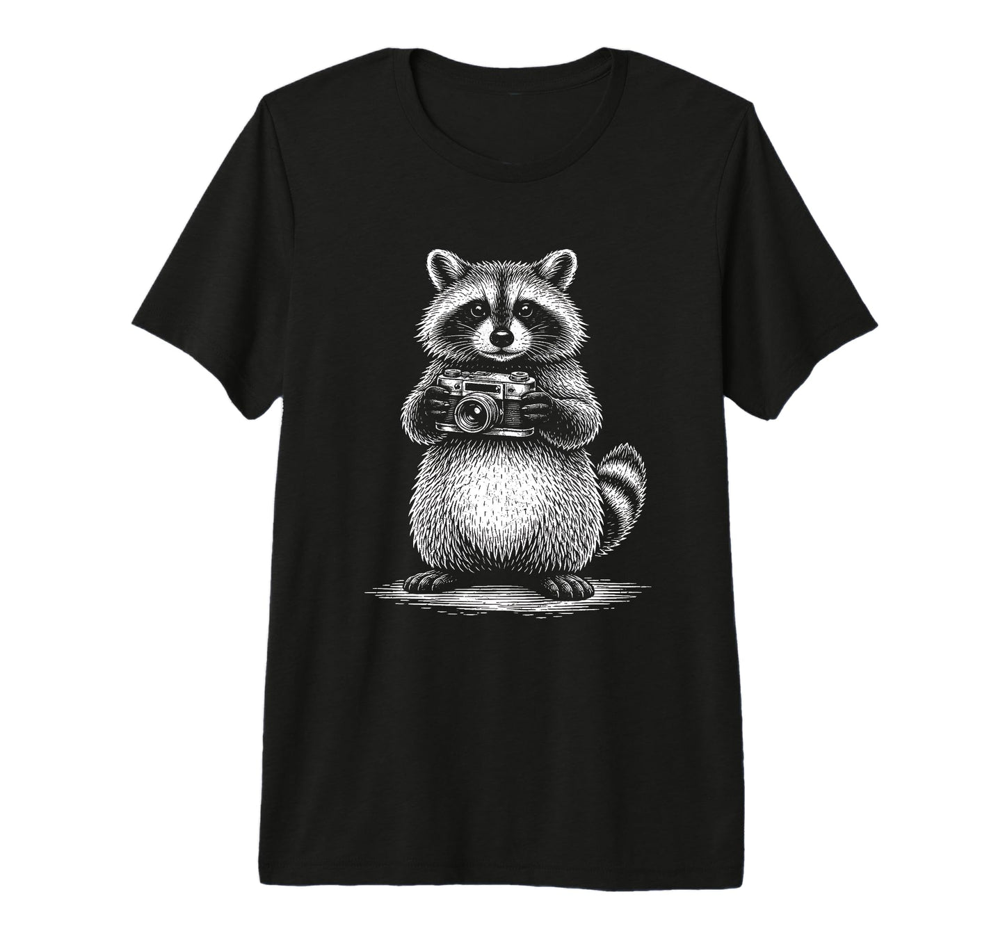 Raccoon Photographer Camera T-Shirt - Casual Everyday Wear for Adults - T-Shirt, Sweatshirt, Hoodie