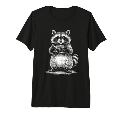 Raccoon Photographer Camera T-Shirt - Casual Everyday Wear for Adults - T-Shirt, Sweatshirt, Hoodie