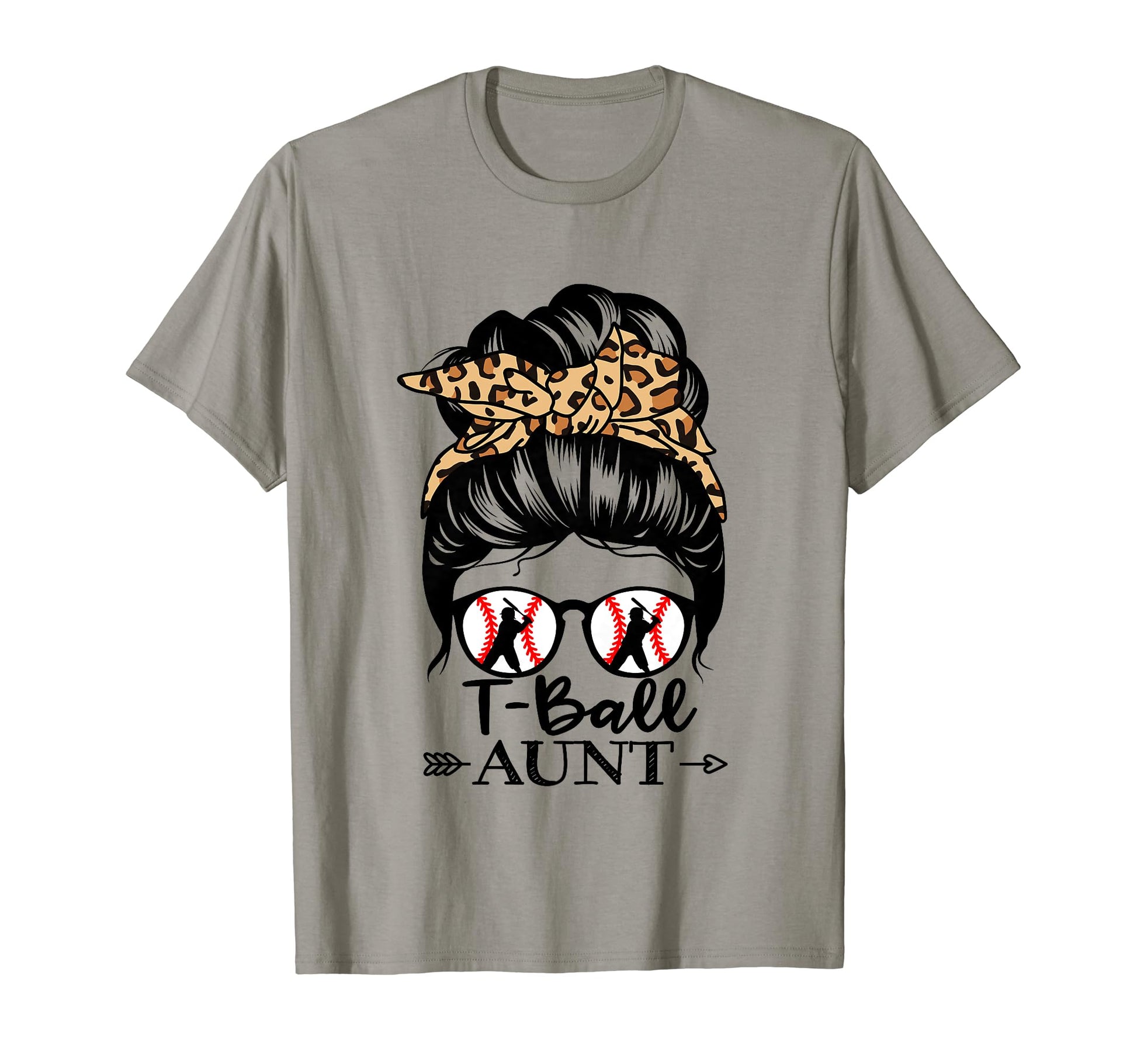 T Ball Aunt Life Messy Bun Hair Funny T T-Shirt - Novelty Apparel Unisex - T-Shirt, Sweatshirt, Hoodie