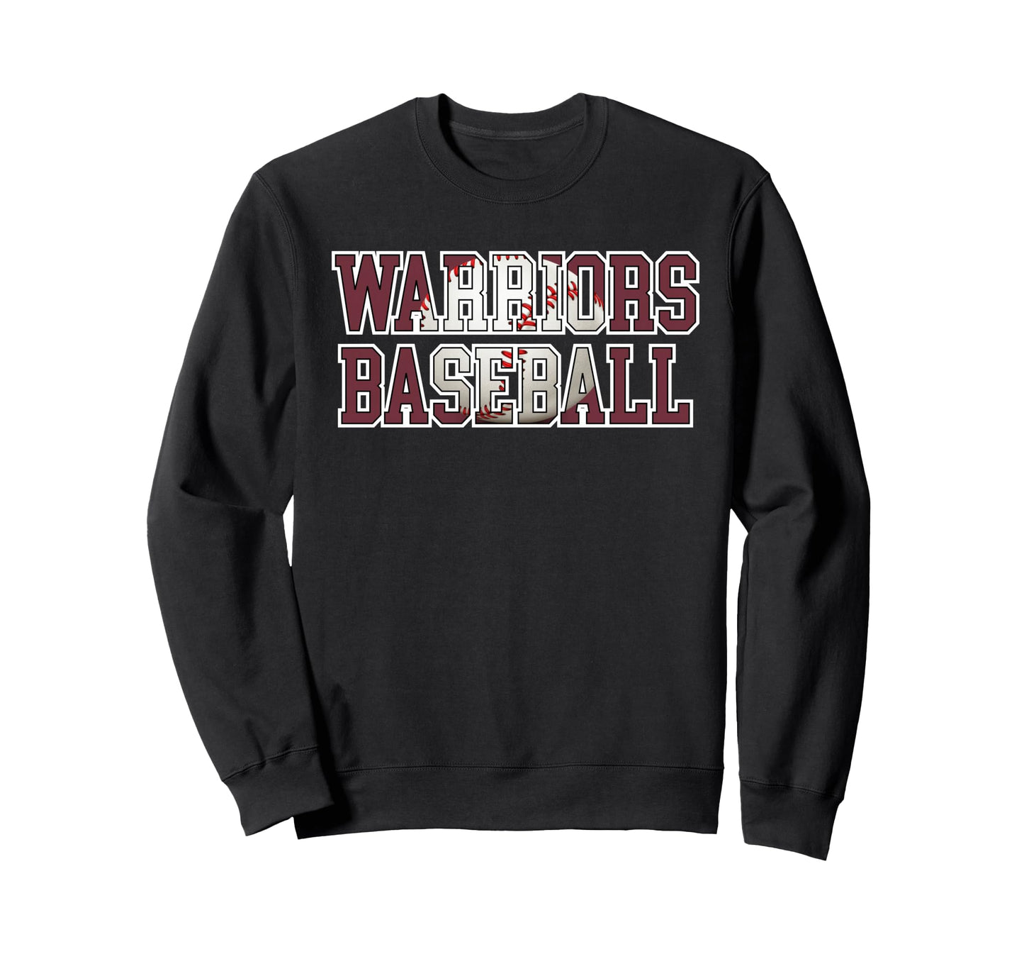 Warriors Baseball Mom Maroon Sweatshirt - Custom Art Print Men Women - T-Shirt, Sweatshirt, Hoodie