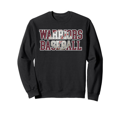Warriors Baseball Mom Maroon Sweatshirt - Custom Art Print Men Women - T-Shirt, Sweatshirt, Hoodie