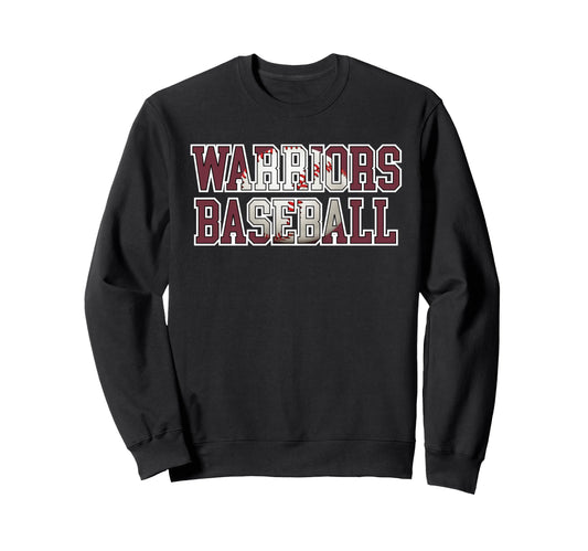 Warriors Baseball Mom Maroon Sweatshirt - Custom Art Print Men Women - T-Shirt, Sweatshirt, Hoodie