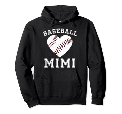 Baseball Mimi Grandma Mimi Baseball Player Hoodie - Graphic Print Unisex - T-Shirt, Sweatshirt, Hoodie