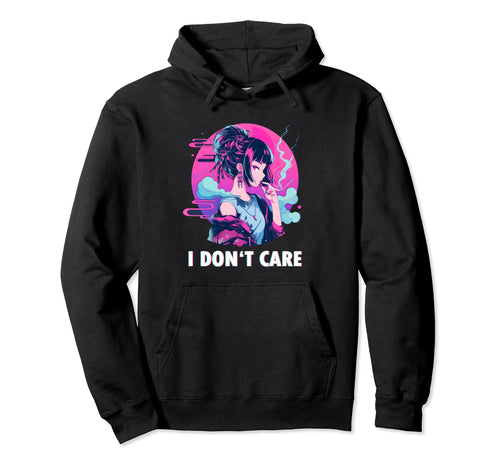 Aesthetic Vaporwave I Dont Care Hoodie - Novelty Apparel for Adults - T-Shirt, Sweatshirt, Hoodie